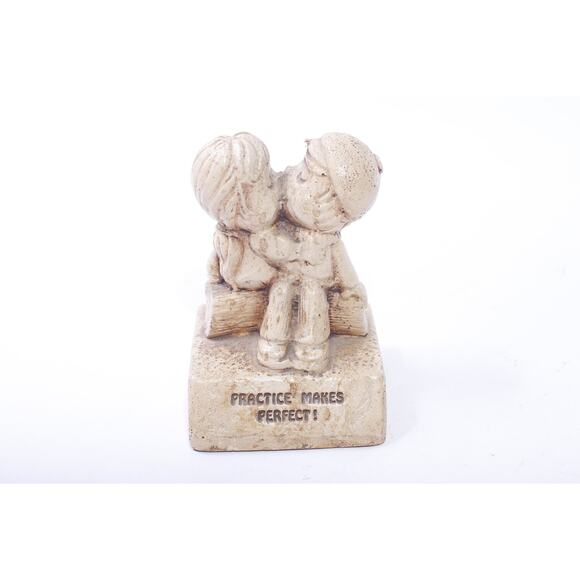 Couple Kissing, Figurine, Practice Makes Perfect, 1976, Paula, W-384, Love, - Picture 1 of 3